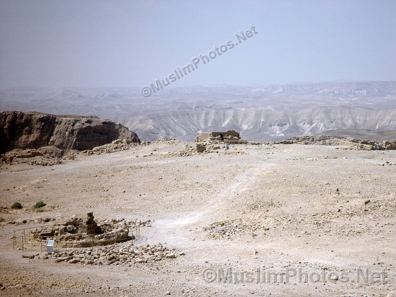 Ruins and the Judean Desert as seen from Masada